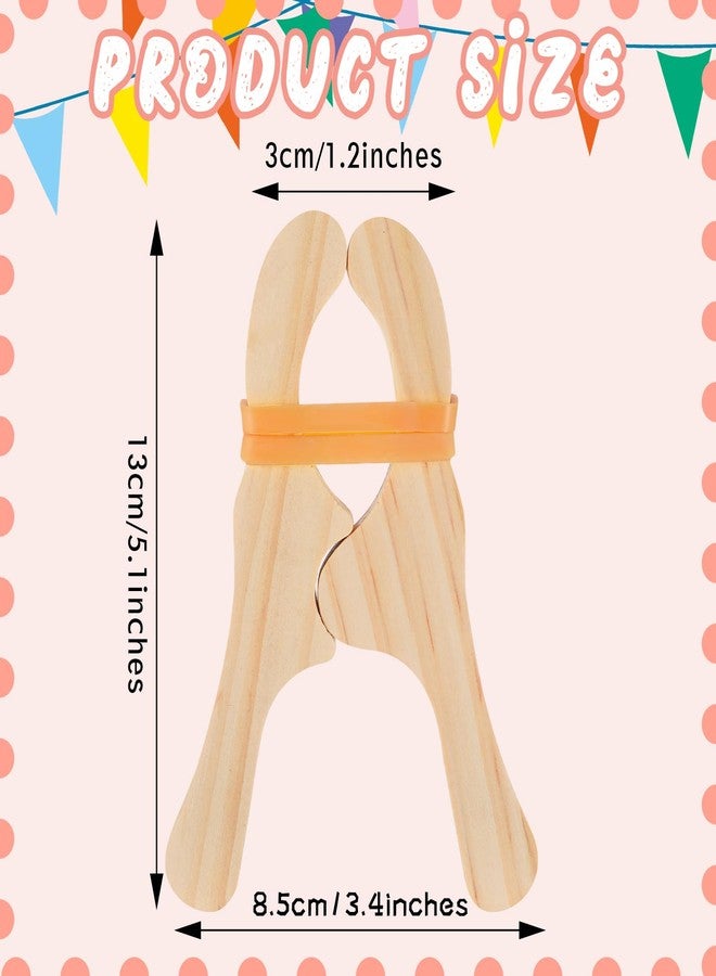 Simgoing 6 Pcs Wooden Play Clips for Kids Montessori and Waldorf Fort Building Kit Silk Clips Giant Wooden Handmade Fort Building for Blankets Silk Construction(Multicolored) - Image 2